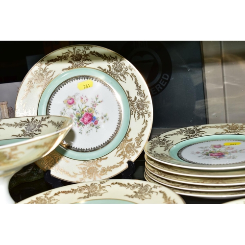 261 - A LIMOGES NINE PIECE DESSERT SET, orange backstamp and marked 'Robert Haviland & Le Tanneur', to bas... 