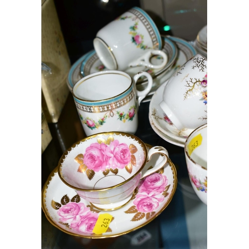 263 - VARIOUS TEAWARES, to include part Coalport 'Rosemary' teaset, (milk jug, sugar bowl, two different s... 