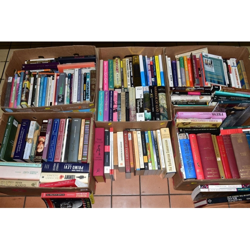 288 - FIVE BOXES AND LOOSE BOOKS, of various subjects including Royality, music, religion, etc