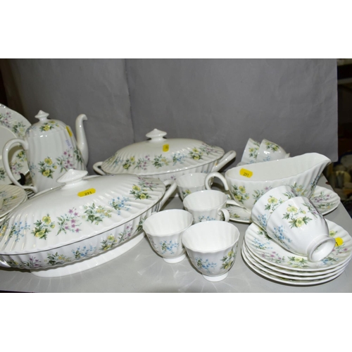 291 - MINTON 'SPRING VALLEY' DINNER SERVICE, comprising two oval covered twin handled tureens, oval platte... 