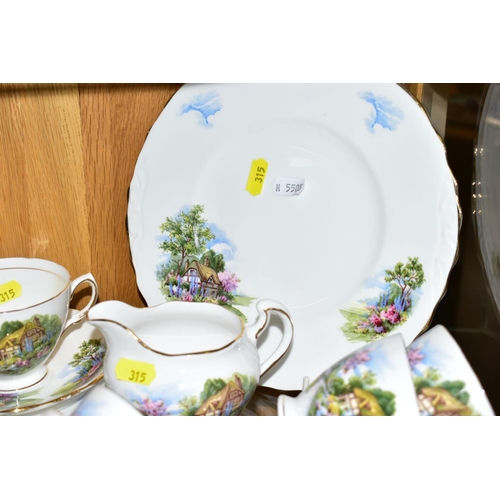 315 - TEAWARES ETC, to include Royal Vale six place teaset, pattern 7382, Elizabethan 'Sweet Briar' tea cu... 