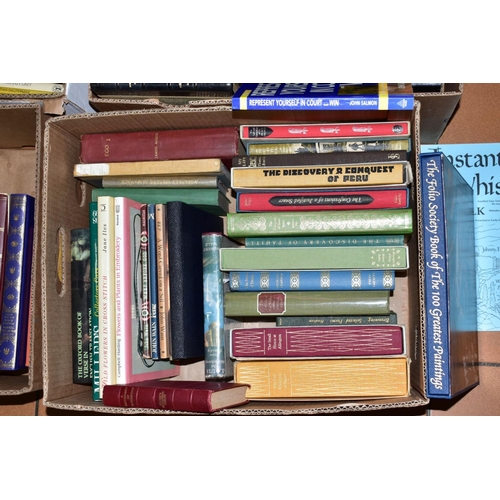 321 - SIX BOXES OF BOOKS, to include approximately fifty Folio Society books, subjects include History, Po... 