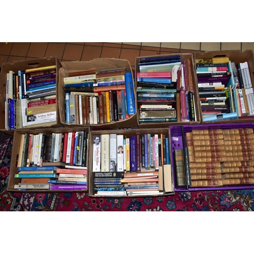 330 - SEVEN BOXES OF BOOKS, subjects include twenty one volumes of Waverly novels by Sir Walter Scott, 1/4... 