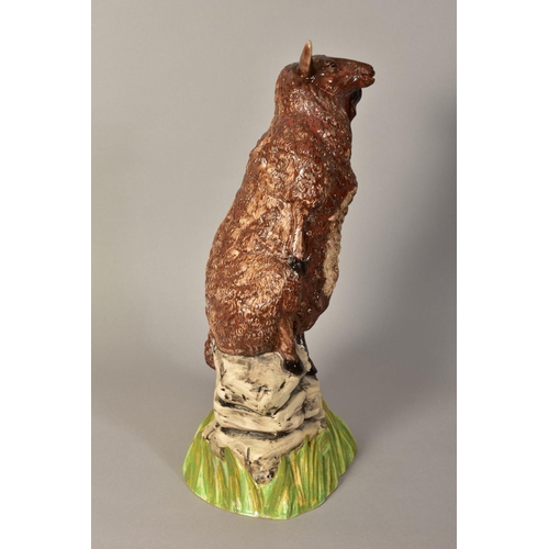 350 - A BURSLEM POTTERY FIGURE OF A SHEEP, 'The Thinker', impressed marks to base, height approximately 37... 