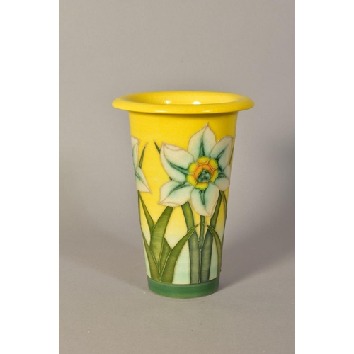 360 - A SALLY TUFFIN FOR DENNIS CHINA WORKS VASE, 'Daffodil' pattern with flared rim, signed S T Des and N... 