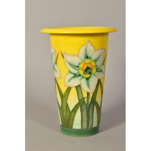 360 - A SALLY TUFFIN FOR DENNIS CHINA WORKS VASE, 'Daffodil' pattern with flared rim, signed S T Des and N... 