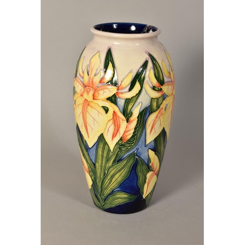 362 - A MOORCROFT POTTERY VASE 'Windrush' pattern, impressed and painted backstamp and 2000, height 25cm