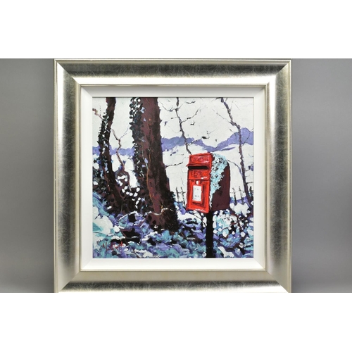 405 - TIMMY MALLETT (BRITISH CONTEMPORARY), 'Snowy Post Box', a Limited Edition print on canvas of a winte... 