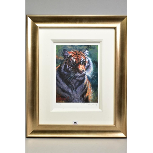 412 - ROLF HARRIS (AUSTRALIAN 1930), 'Tiger in the Sun', a Limited Edition print, 52/195, signed to lower ... 