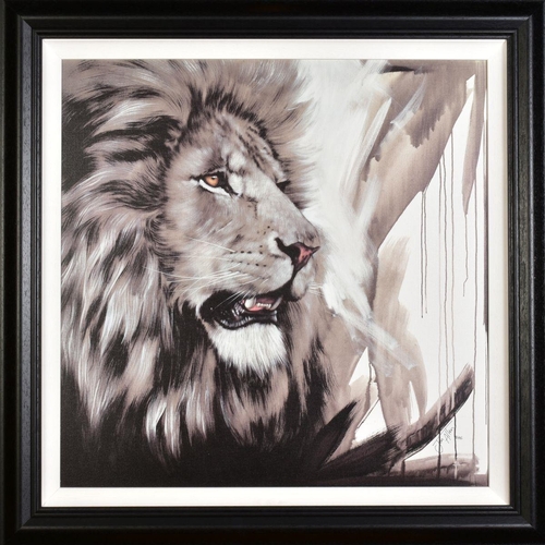 417 - JEN ALLEN (BRITISH 1979), 'Lion King', a Limited Edition print of a Lion, 22/195, signed bottom righ... 