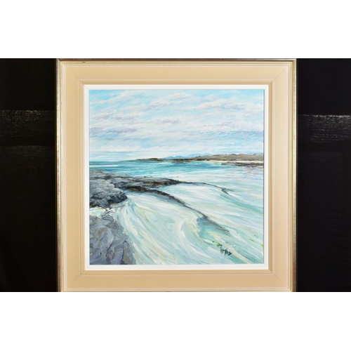 424 - TOM BARRON (SCOTTISH CONTEMPORARY), 'Sanna to Rhum II', a Scottish coastal landscape, signed lower r... 