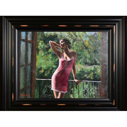 425 - FABIAN PEREZ (ARGENTINIAN 1967), 'Like A Cat III', an artist proof print of a female figure on a bal... 