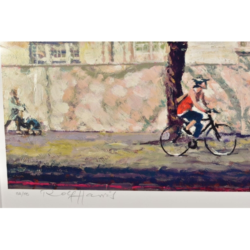 430 - ROLF HARRIS (AUSTRALIAN 1930), 'Cyclist, Bayswater Road', a study of a London street, a Limited Edit... 