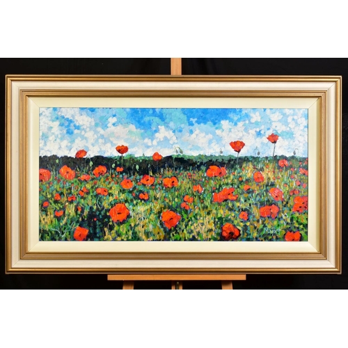 432 - TIMMY MALLETT (BRITISH CONTEMPORARY), 'Poppy Fields in June', a summer landscape, signed bottom righ... 