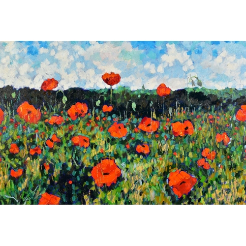 432 - TIMMY MALLETT (BRITISH CONTEMPORARY), 'Poppy Fields in June', a summer landscape, signed bottom righ... 