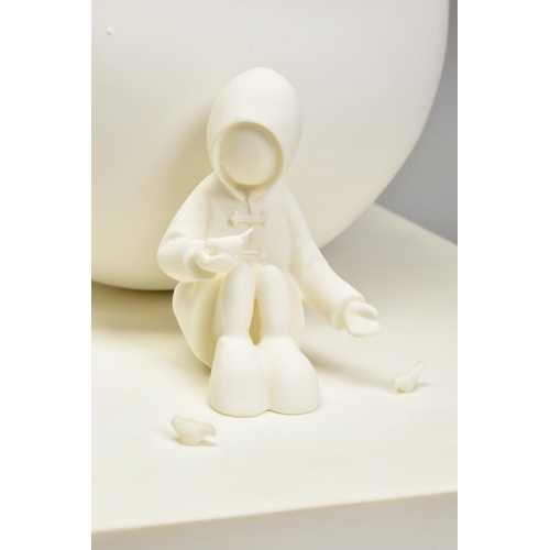 438 - MACKENZIE THORPE (BRITISH 1956), 'Feed The Birds', a Limited Edition Parian sculpture of a boy feedi... 