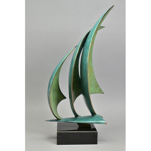 441 - DUNCAN MACGREGOR DMAC (BRITISH 1961), 'Flying Sails', a Limited Edition bronze sculpture, 142/150, w... 