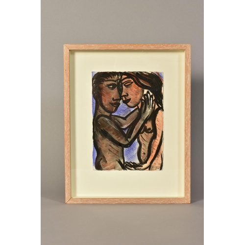 444 - EILEEN COPPER R.A. (BRITISH 1953) 'REMINISCENCES II', half length studies of a male and female figur... 