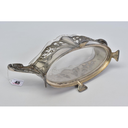 45 - A WMF SILVER PLATED TWIN HANDLED BOWL, model No.352, the sinuous open scrolling handles formed of te... 