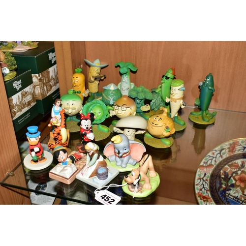 452 - EIGHT GROLIER DISNEY PORCELAIN FIGURES, including Pluto, Dumbo, Pinocchio, Cinderella, Belle, etc, t... 