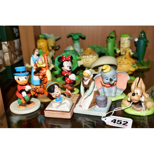 452 - EIGHT GROLIER DISNEY PORCELAIN FIGURES, including Pluto, Dumbo, Pinocchio, Cinderella, Belle, etc, t... 