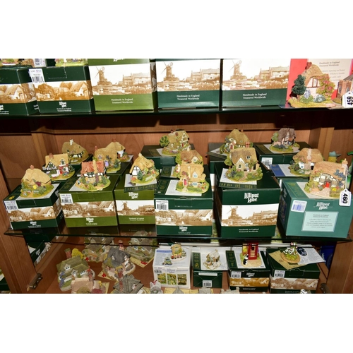 460 - FIFTEEN BOXED LILLIPUT LANE SALES PROMOTION SCULPTURES, all with deeds, 'Dormouse Cottage', L2038, s... 