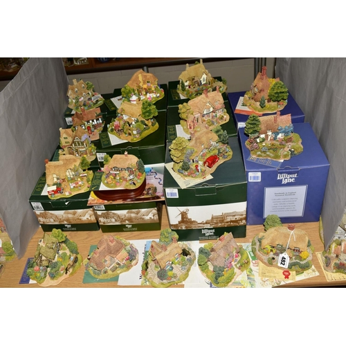 482 - SEVENTEEN LILLIPUT LANE ANNIVERSARY SCULPTURES, all with deeds, 'Honeysuckle Cottage' 1992 (tenth an... 