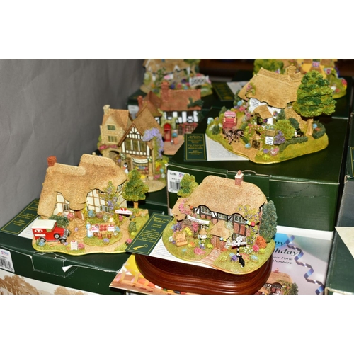 482 - SEVENTEEN LILLIPUT LANE ANNIVERSARY SCULPTURES, all with deeds, 'Honeysuckle Cottage' 1992 (tenth an... 