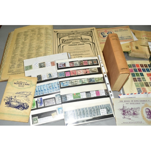 539 - A BOX OF WORLD STAMPS AND COVERS, and several collectable items, etc