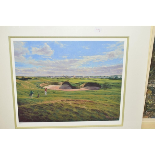 546 - FOUR LIMITED EDITION PRINTS comprising 'Cheltenham' by Graham Isom, 'St Andrews 14th' by Peter Munro... 