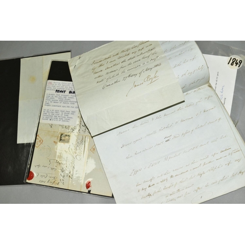 572 - POSTAL EPHEMERA, three items of early postal history, comprising a very early example of a British e... 