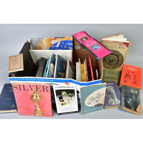 82 - A BOX OF BOOKS AND CATALOGUES ETC RELATING TO SILVER AND GOLD, including Birmingham Gold and Silver ... 