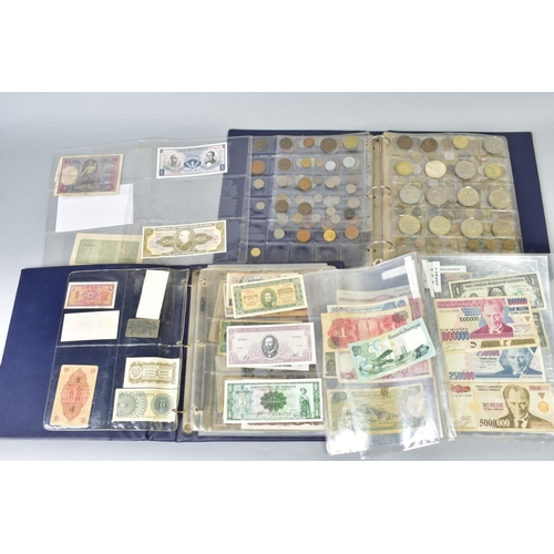 90 - TWO ALBUMS CONTAINING COINS AND BANKNOTES