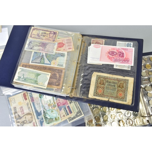 90 - TWO ALBUMS CONTAINING COINS AND BANKNOTES