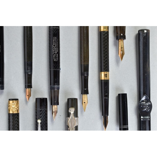 27 - SEVEN FOUNTAIN PENS BY MABIE TODD including two The Swan B2 pens, one SM 200/60 self filler, one 106... 