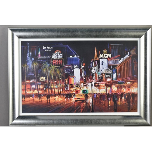 284 - HENDERSON CISZ (BRAZIL 1960), 'Vegas Lights', a limited edition print of a Las Vegas skyline at nigh... 