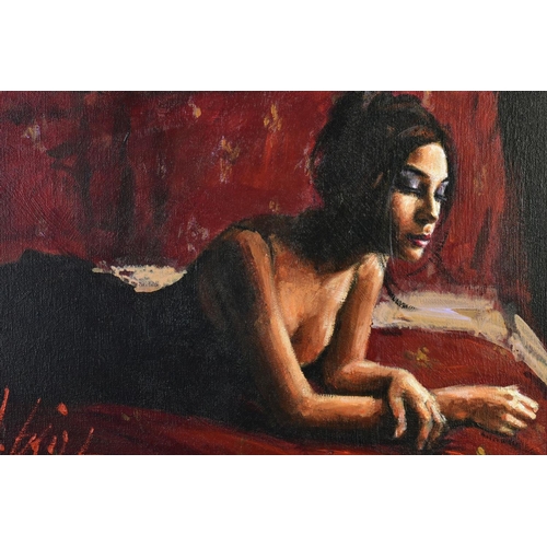 294 - FABIAN PEREZ (ARGENTINA 1967), 'Study for Rene on The Bed #1', a portrait study of a female figure l... 