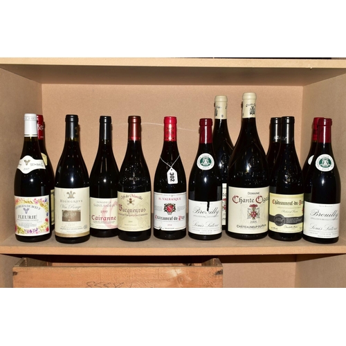 302 - FIFTEEN BOTTLES OF RED WINE FROM BURGUNDY AND THE RHONE, comprising two x 1.5L bottles of Domaine Ch... 