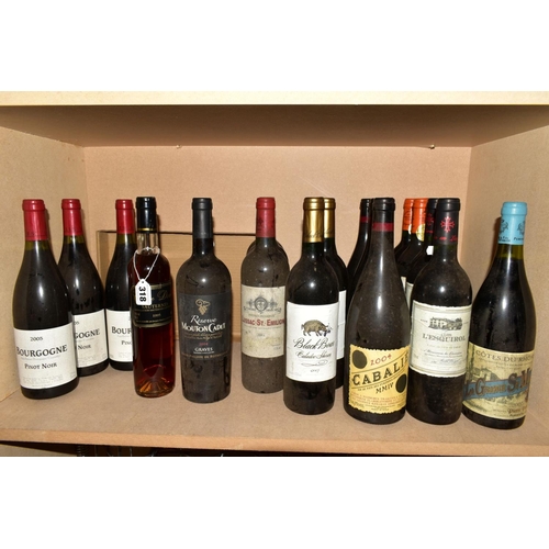 318 - TWENTY BOTTLES OF FRENCH RED WINE AND A BOTTLE OF WHITE WINE, comprising a bottle of Sauternes Cuvee... 