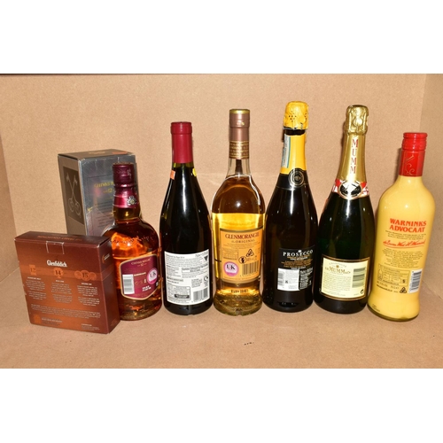 323 - A COLLECTION OF WHISKY, WINE AND SPIRIT, comprising a bottle of Glenmorangie Highland Single Malt Sc... 