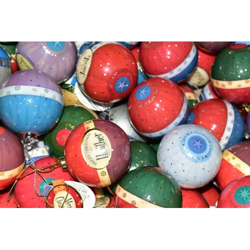 331 - OVER ONE HUNDRED AND EIGHTY CHRISTMAS TREE BAUBLES, bearing names to front