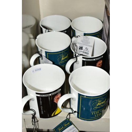 334 - A QUANTITY OF CERAMICS, etc, comprising three Trivial Pursuit mugs, three Cluedo Colonel Mustard mug... 