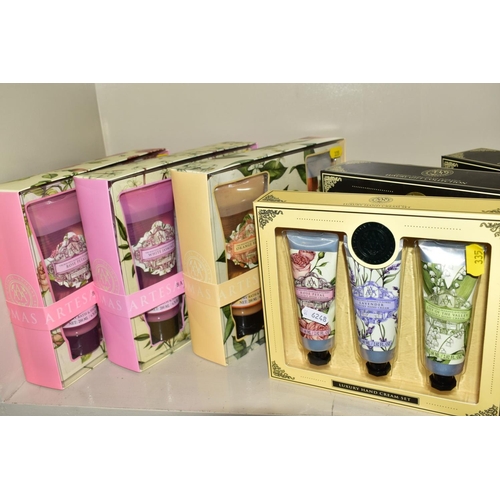 335 - EIGHT BOXED GIFT SETS, including shower gel, hand cream and body lotion