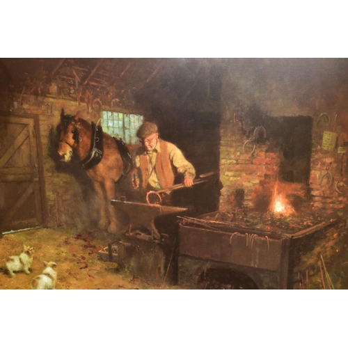 395 - DAVID SHEPHERD (1931-2017) 'JIMMY'S FORGE' a limited edition print of a blacksmith and horse 230/850... 