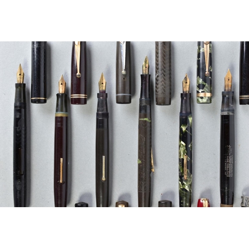 41 - A COLLECTION OF THIRTEEN MABIE TODD FOUNTAIN PENS consisting of eight Self Fillers of which two are ... 