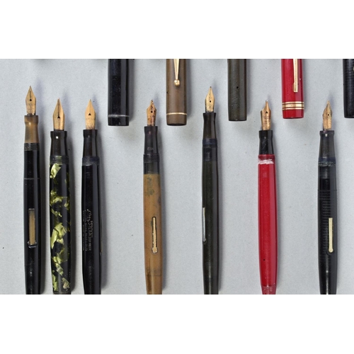 41 - A COLLECTION OF THIRTEEN MABIE TODD FOUNTAIN PENS consisting of eight Self Fillers of which two are ... 