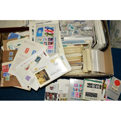 410 - A LARGE COLLECTION OF FIRST DAY COVERS AND COMMERCIAL COVERS in three suitcases and a box, together ... 