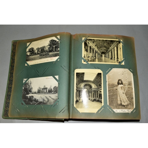 420 - AN EDWARDIAN POSTCARD ALBUM CONTAINING APPROXIMATELY THREE HUNDRED AND THIRTY POSTCARDS from the Bri... 