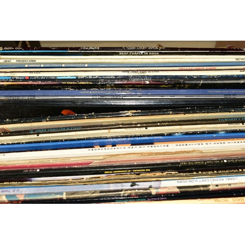 424 - A COLLECTION OF OVER FIFTY LP's in a box and a case including The Beatles, Black Sabbath, Led Zeppli... 