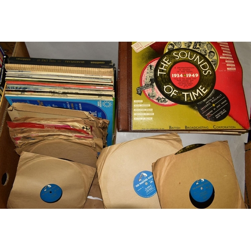 426 - A TRAY OF OVER THIRTY 78'S AND OVER TWENTY LP'S AND BOX SETS including Elvis Presley, Ella Fitzgeral... 